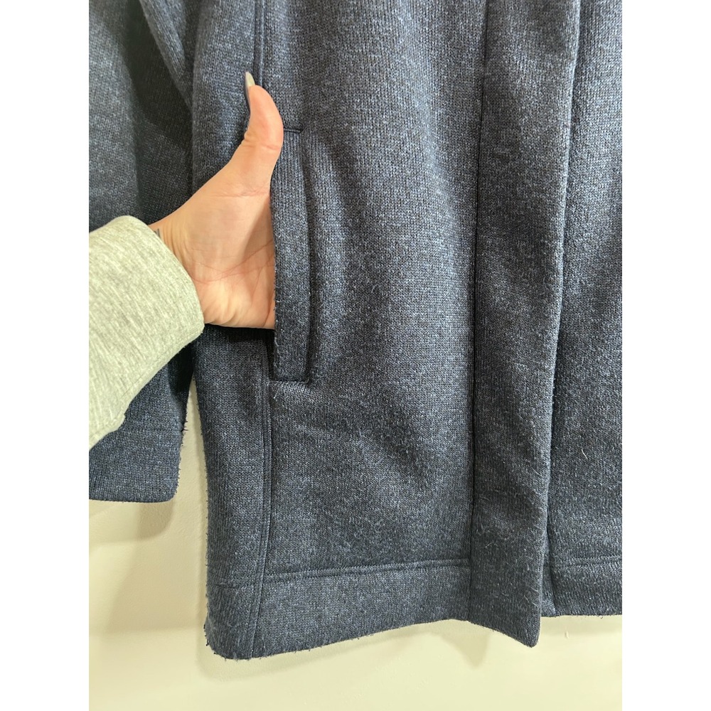 Title Nine Womens Gray Blue‎ Full Zip Fleece Sweatshirt Funnel Neck Jacket Small - Picture 3 of 9